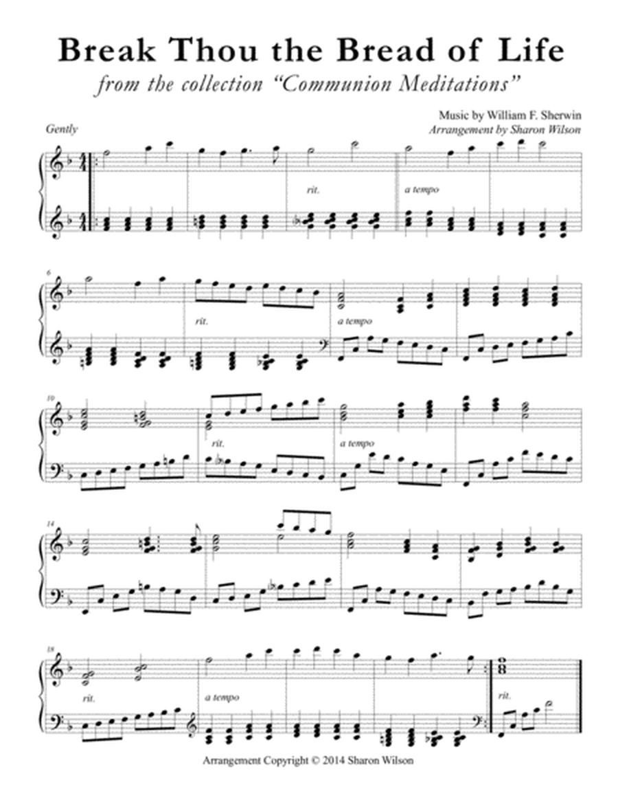 Communion Meditations (A Collection of One-page Hymns for Solo Piano) image number null