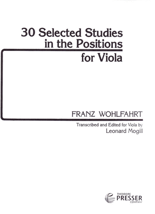 Book cover for 30 Selected Studies in the Positions, Viola