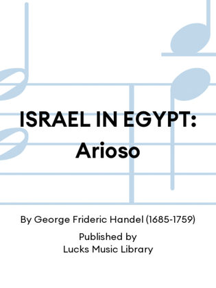 Book cover for ISRAEL IN EGYPT: Arioso