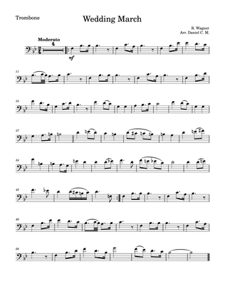 Wedding march by Wagner for trombone (easy)