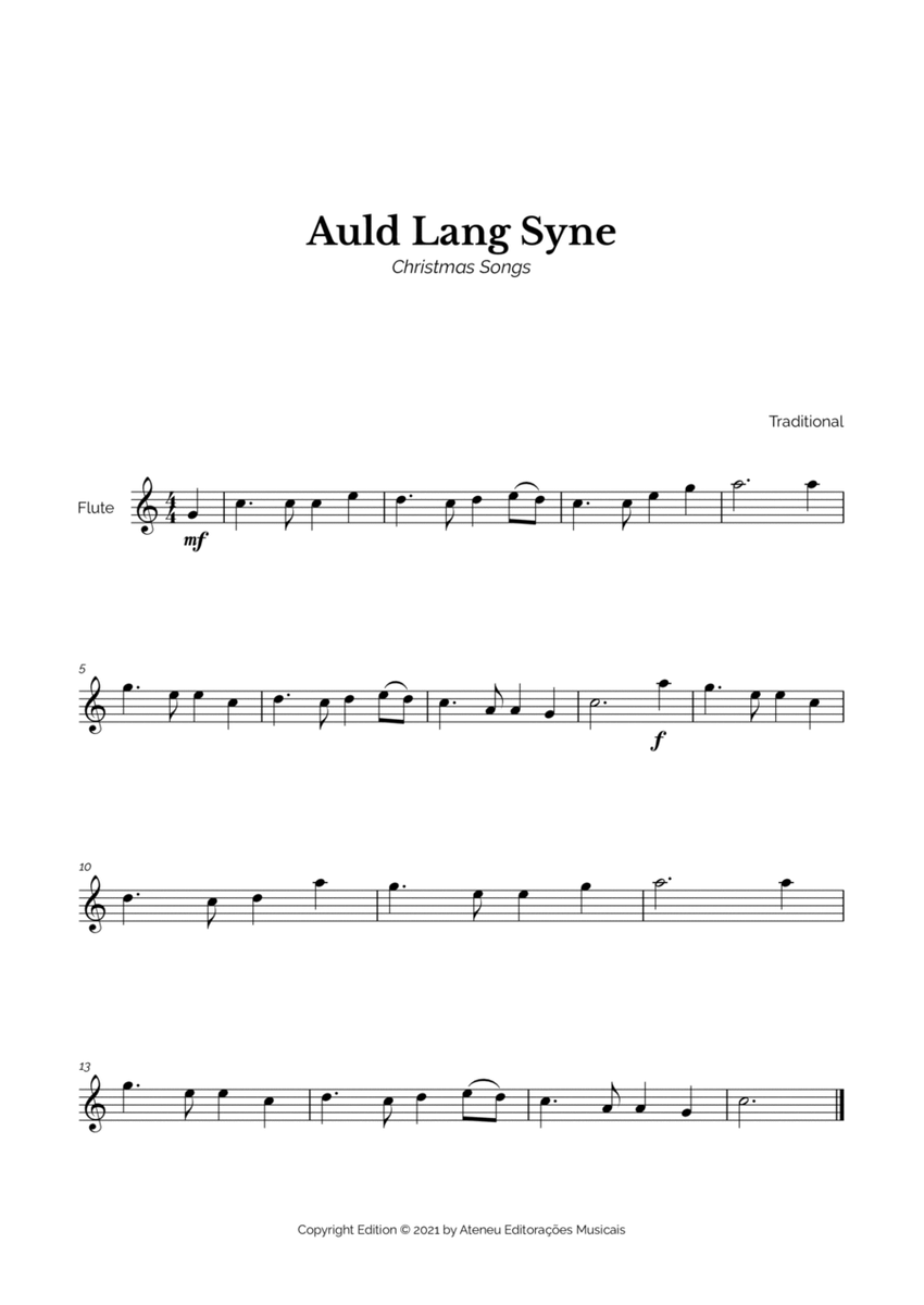 Auld Lang Syne for Easy Flute Solo image number null