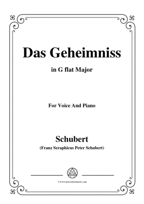 Schubert-Das Geheimniss,Op.173 No.2,in G flat Major,for Voice&Piano