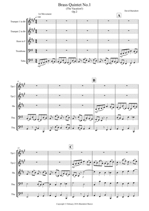 Brass Quintet No.1 Op.2 (The Vacation!)