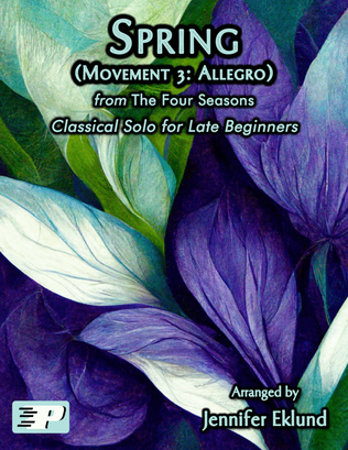 Book cover for Spring Theme from "The Four Seasons" (Movement 3) (Solo for Late Beginners)
