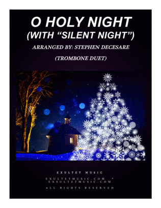 Book cover for O Holy Night (with "Silent Night" - Trombone Duet)