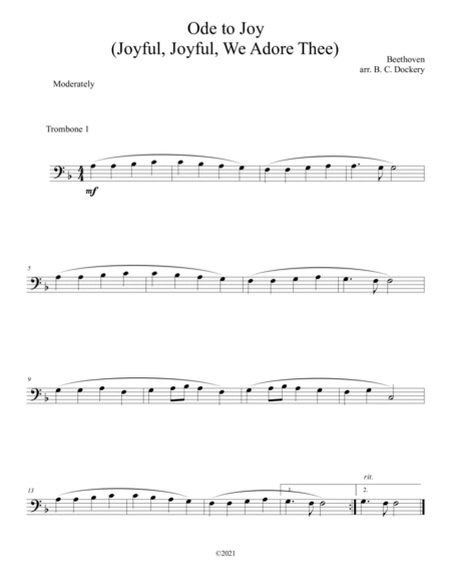 20 Easter Hymn Duets for 2 Trombones and Piano: Vols. 1 & 2 image number null