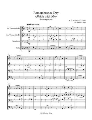 Book cover for Remembrance Day 'Abide with Me' (Brass Quartet)