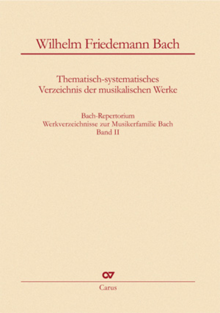 Bach-Repertorium, volume 2: Wilhelm Friedemann Bach