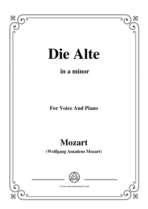 Book cover for Mozart-Die alte,in a minor,for Voice and Piano