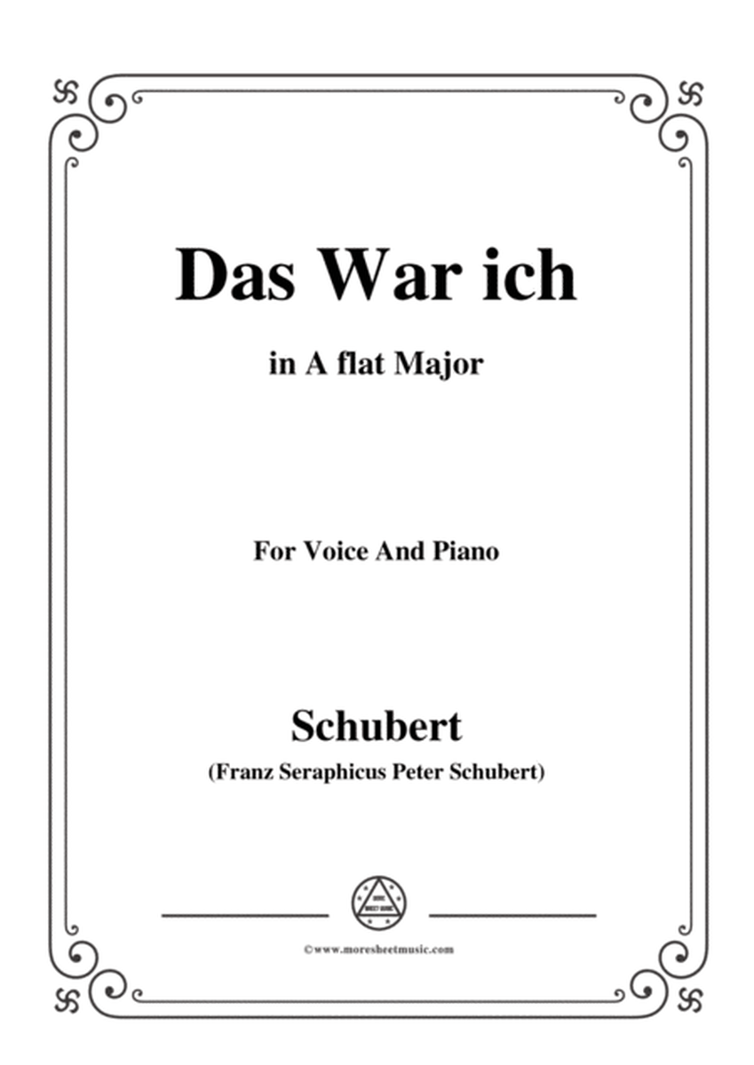 Schubert-Das War ich,in A flat Major,for Voice&Piano image number null