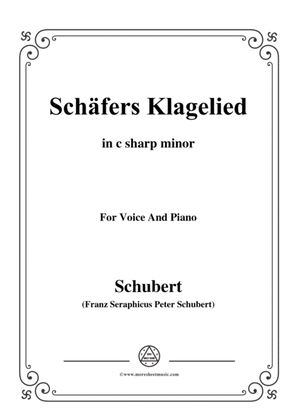 Book cover for Schubert-Schäfers Klagelied,in c sharp minor,Op.3,No.1,for Voice and Piano