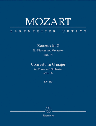 Book cover for Concerto for Piano and Orchestra, No. 17 G major, KV 453