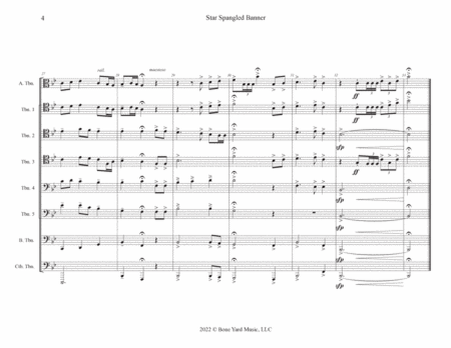 Star Spangled Banner for Trombone Choir