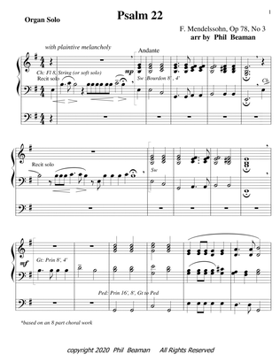 Book cover for Psalm 22 - Mendelssohn-organ solo