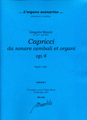 Book cover for Capricci da sonare cembali et organi op.4 (Napoli, 1687)