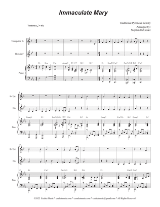 Immaculate Mary (Duet for Bb-Trumpet and French Horn)