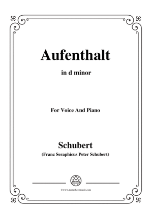 Schubert-Aufenthalt,in d minor,for Voice&Piano