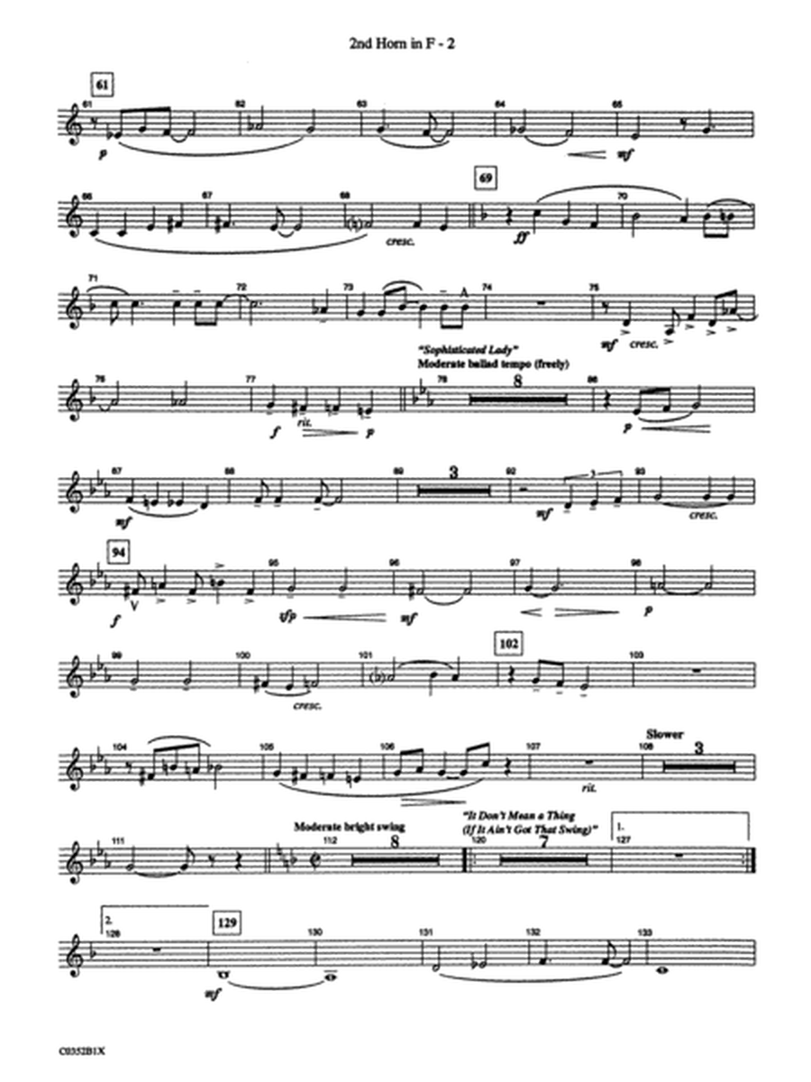Duke Ellington! (Medley for Concert Band): 2nd F Horn