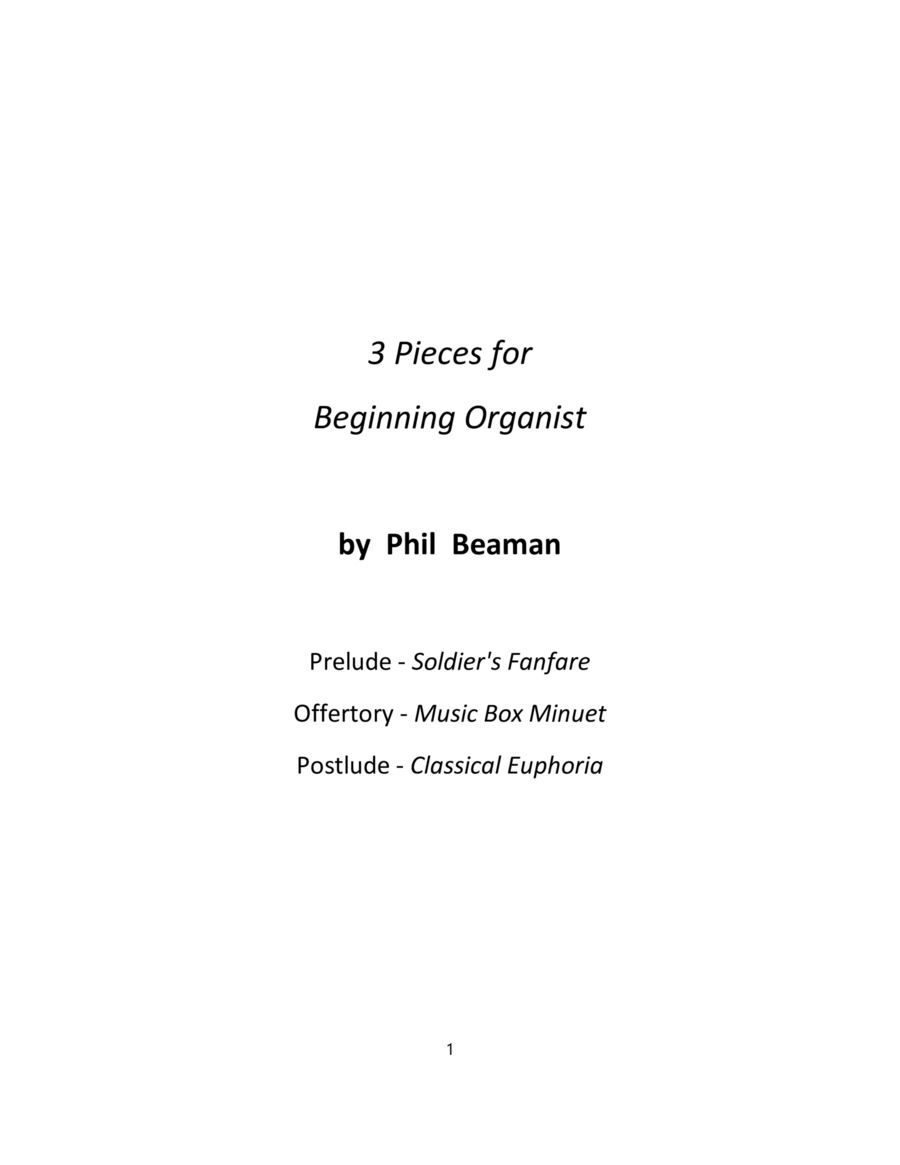 3 Pieces for Beginning Organist image number null