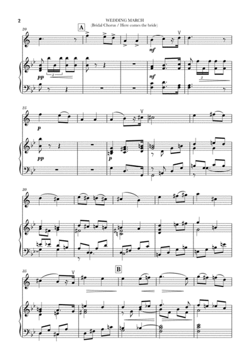 Wedding March (Bridal Chorus - Here comes the Bride) for Clarinet in Bb and Piano image number null