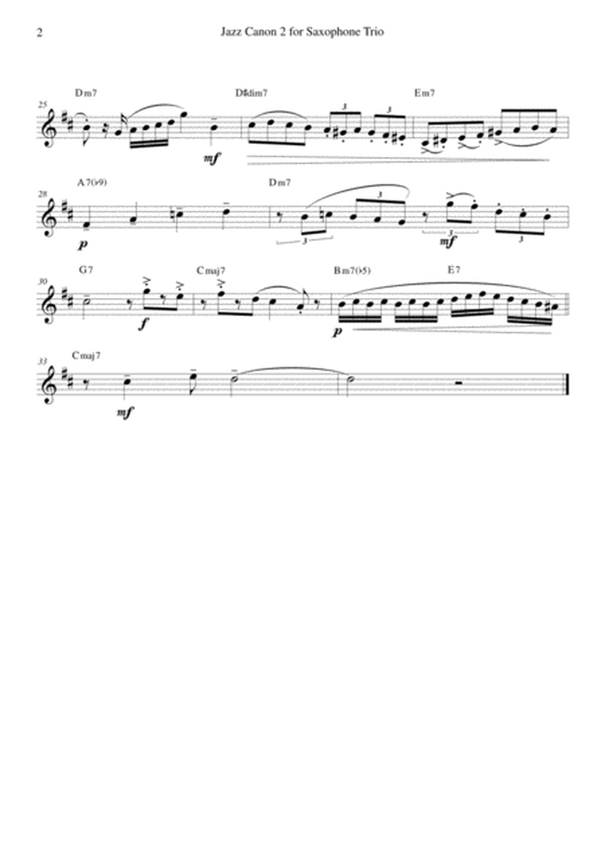 Jazz Canon 2 for Saxophone Trio image number null