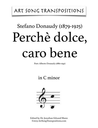 Book cover for DONAUDY: Perchè dolce, caro bene (transposed to C minor)