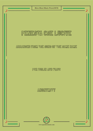 Book cover for Louis-Fenesta che lucive,for Violin and Piano