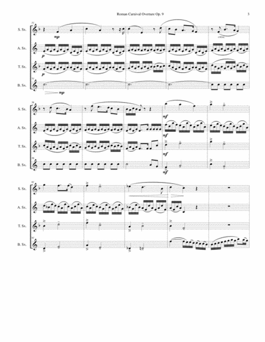Berlioz - Roman Carnival Overture - Saxophone Quartet image number null