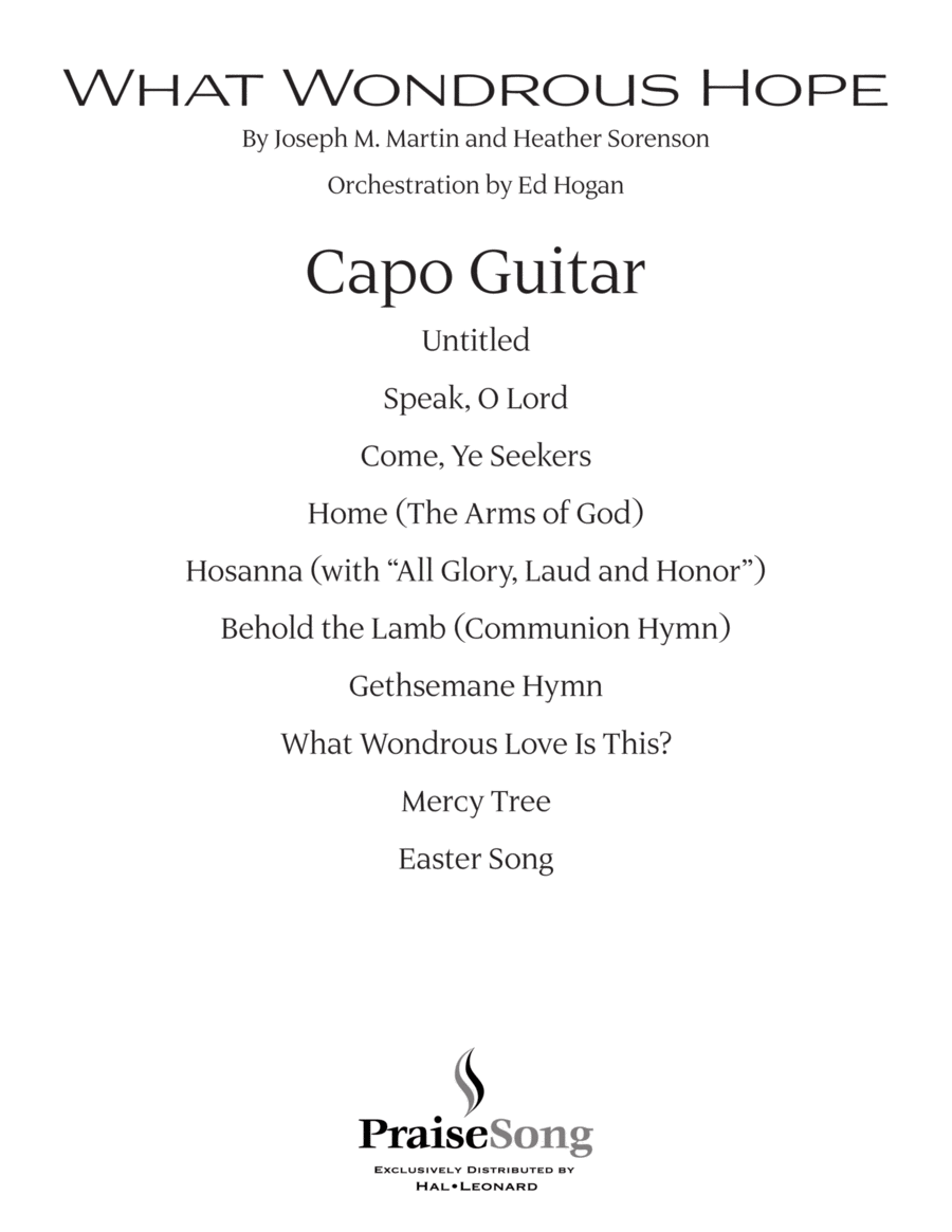 What Wondrous Hope (A Service of Promise, Grace and Life) - Capo Guitar