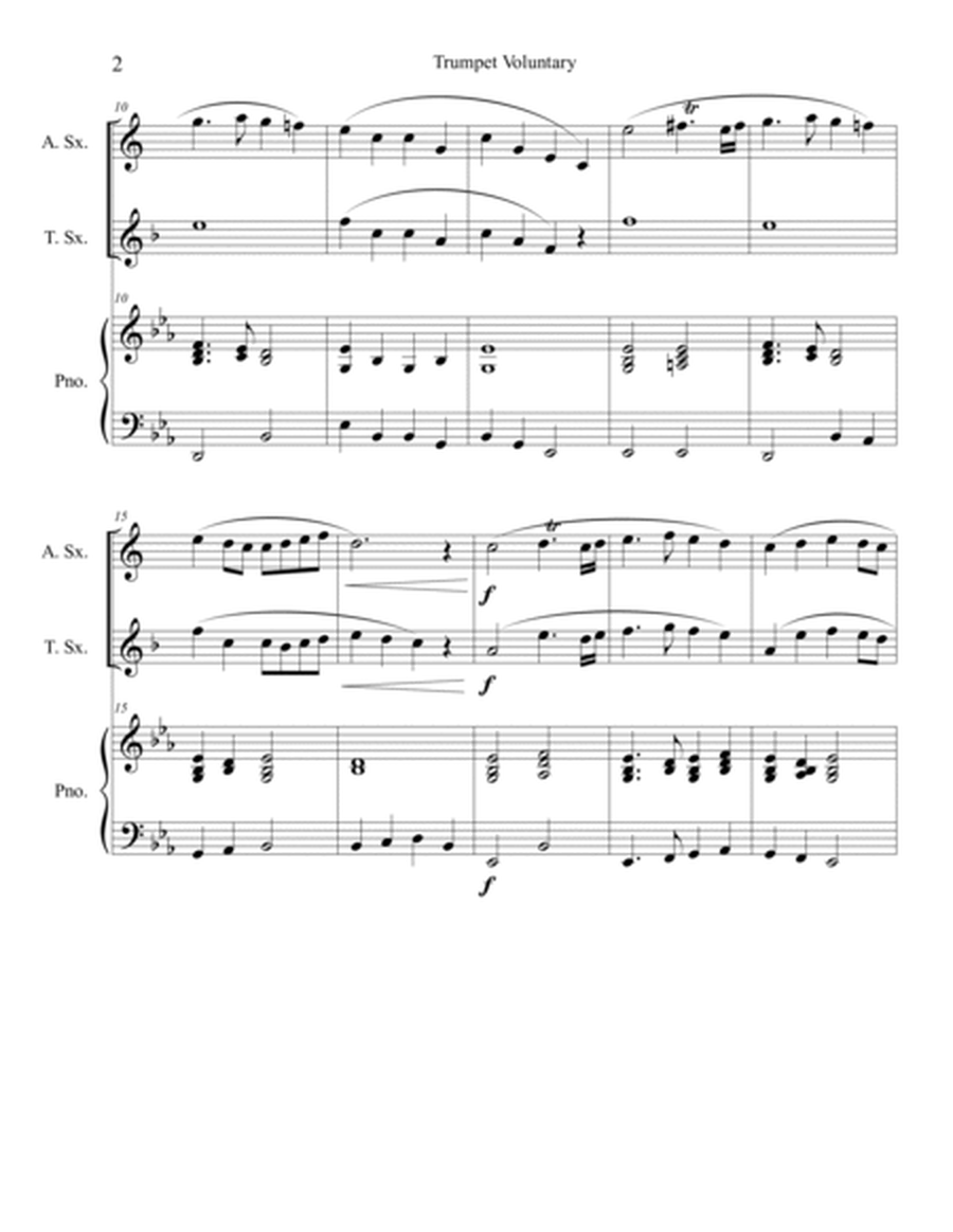 Trumpet Voluntary (Alto and Tenor Sax Duet) with optional piano accompaniment image number null
