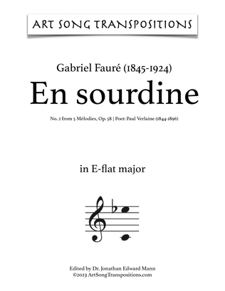 Book cover for FAURÉ: En Sourdine, Op. 58 no. 2 (transposed to E-flat major, D major, and C-sharp major)