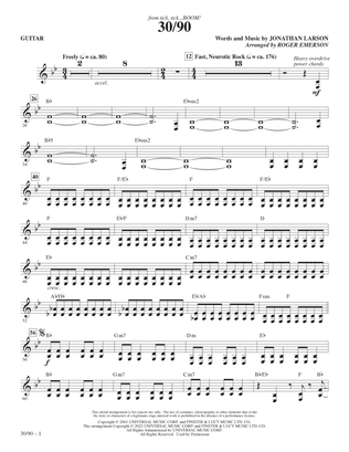 30/90 (from tick, tick... BOOM!) (arr. Roger Emerson) - Guitar