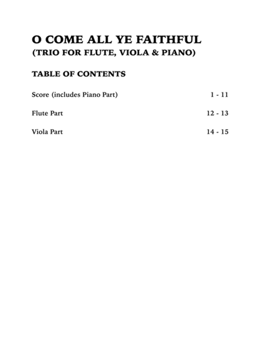 O Come All Ye Faithful (Trio for Flute, Viola and Piano) image number null