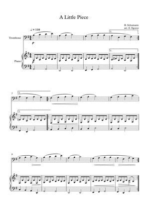 Book cover for A Little Piece, Robert Schumann, For Trombone & Piano