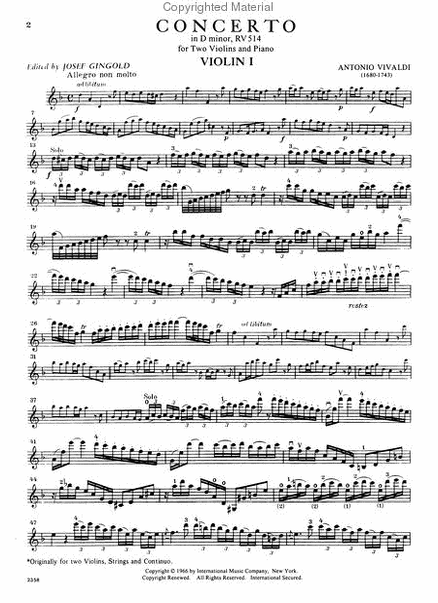 Concerto In D Minor, Rv 514