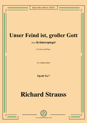 Book cover for Richard Strauss-Unser Feind ist,großer Gott,in c sharp minor