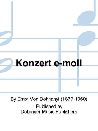 Book cover for Konzert e-moll