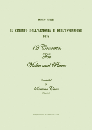 Vivaldi - Il Cimento dell'Armonia e dell'Invenzione Op.8 - 12 Concertos for Violin and Piano