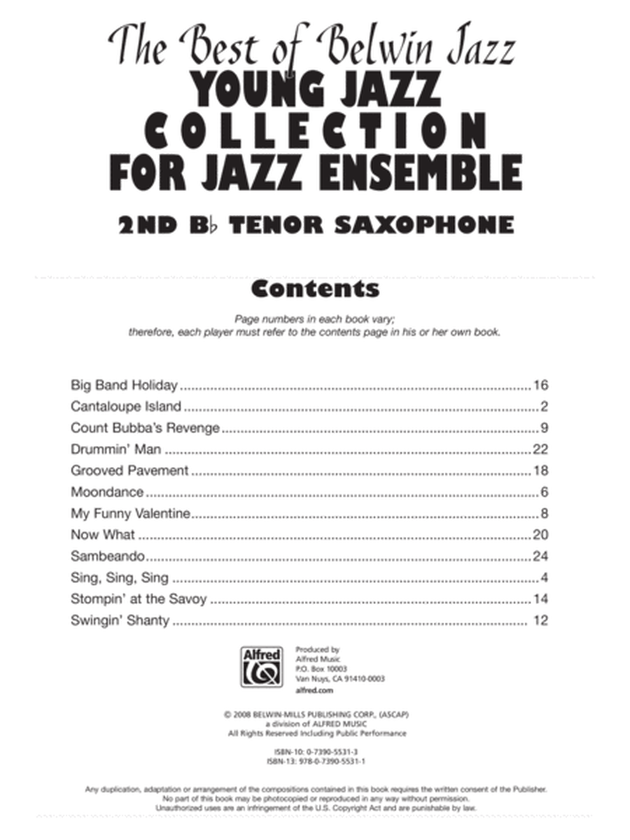 Young Jazz Collection for Jazz Ensemble