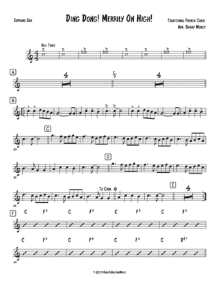 Ding Dong! Merrily on High! Sax Quartet SATB or AATB