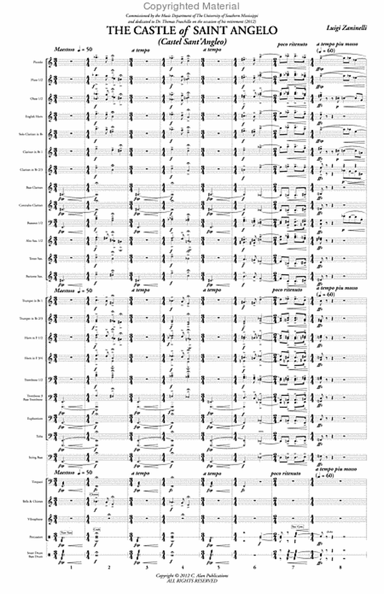 Castle of Saint Angelo, The (score only)