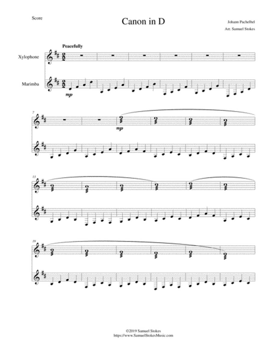 Pachelbel's Canon in D - for xylophone and marimba image number null