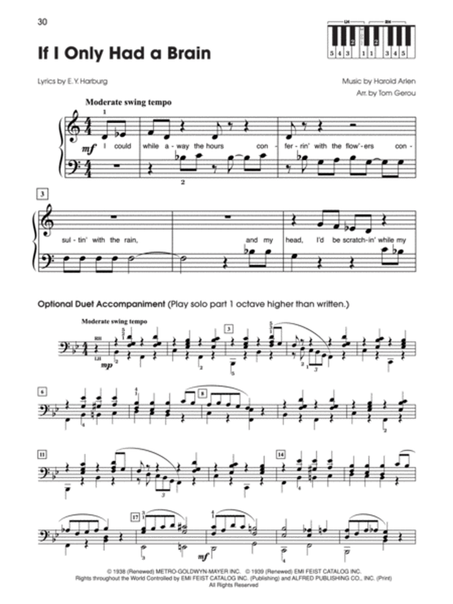 5 Finger The Wizard of Oz by Tom Gerou Easy Piano - Sheet Music