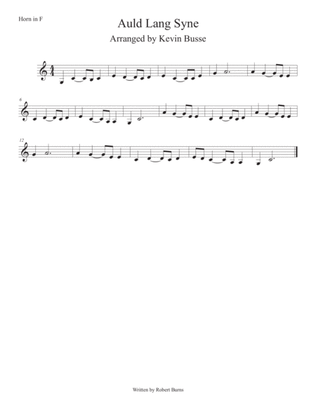 Book cover for Auld Lang Syne (Easy key of C) Horn in F