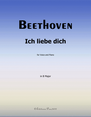 Book cover for Ich liebe dich, by Beethoven, in B Major