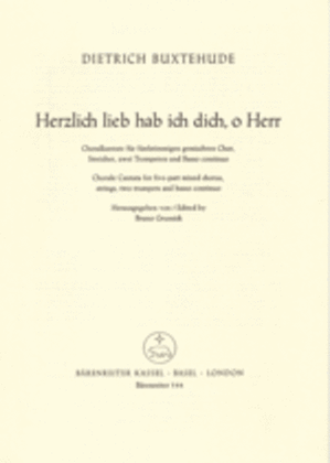 Book cover for Herzlich lieb hab ich dich, o Herr BuxWV 41