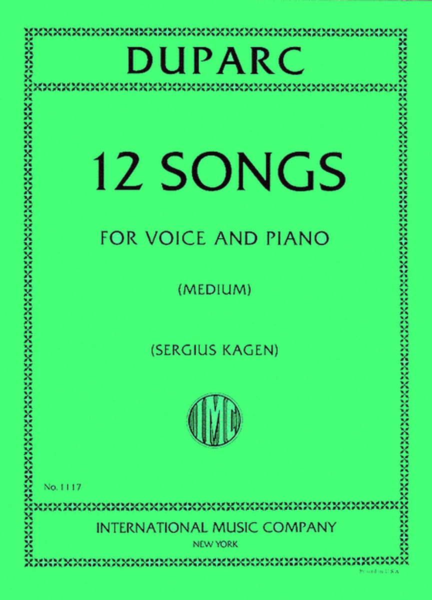 Twelve Songs For Medium Voice