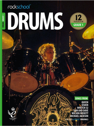 Book cover for Rockschool Drums Grade 1 (2018)