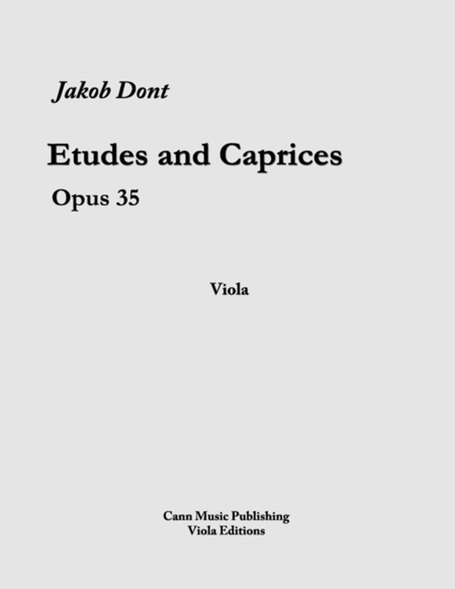 Jakob Dont: 24 Etudes and Caprices, op. 35 - transcribed for Viola