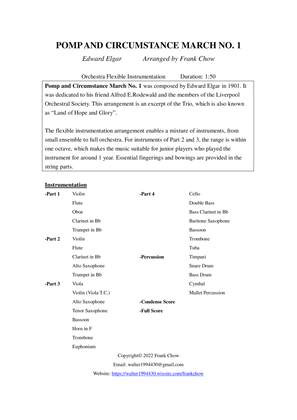 Book cover for Pomp and Circumstance March No. 1 (Orchestra/ Concert Band Flexible Instrumentation)